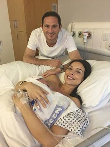 Patricia Charlotte with her parents, Christine Lampard and Frank Lampard at the time of her birth.